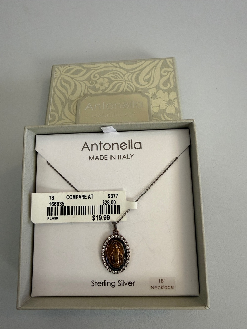 Sterling Silver and Medallion Necklace Cubic Zirconia